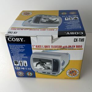 Coby 5” Black & White Television Never Opened NOS With AM/FM Radio For Car Boat
